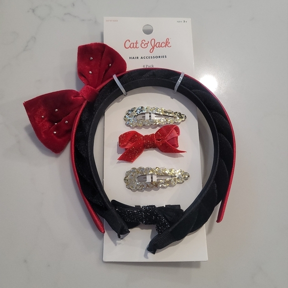 NEW CAT & JACK Headbands and Bow,Sequin Clips  Accessorie 6 piece set - Picture 3 of 11